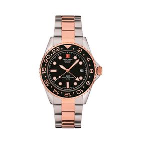 Reloj Swiss Alpine Military Master Diver GMT para hombre de acero 7052.1157SAM