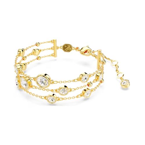 Pulsera Swarovski ancha Imber Redonda con baño tono oro