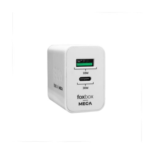 Cargador de Pared Gan Foxbox Mega 30w Blanco