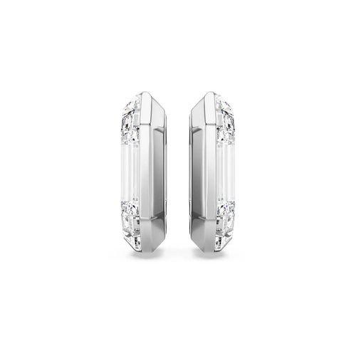 Pendientes de aro Swarovski Lucent Forma octagonal Pequeños Blancos