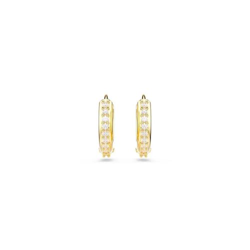 Pendientes de aro Swarovski Matrix Talla redonda Blancos con Baño tono oro