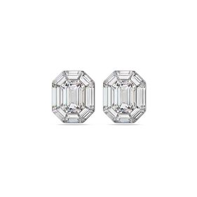 Pendientes de clip Swarovski Lucent Talla octogonal Blancos