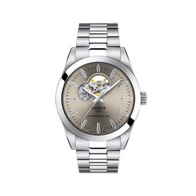 Reloj Tissot Gentleman Powermatic 80 Open Heart para hombre de acero 1274071108100