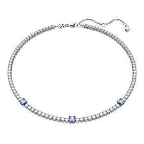 Collar Swarovski Matrix Tennis Tallas mixtas Azul con Baño de rodio