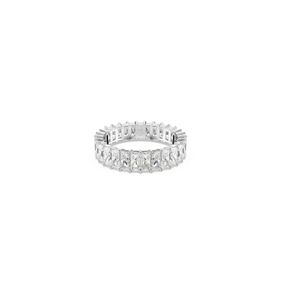 Anillo Swarovski Matrix Talla baguette Blanco con Recubrimiento en Baño de rodio