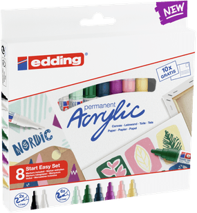Set acrílico edding nórdico de 8 colores.