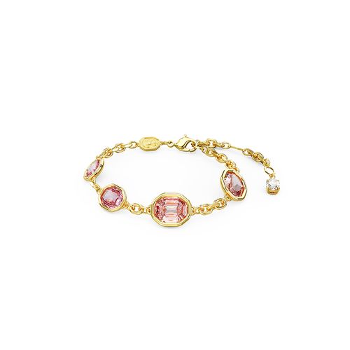 Pulsera Swarovski Imber Octogonal Rosa con Baño Tono Oro