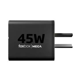 Cargador de Pared Gan Foxbox Mega 45W Negro