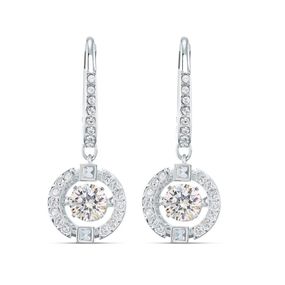 Aros Swarovski Sparkling Dance Blanco  Baño de Rodio  BLANCO