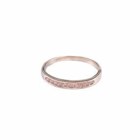 Anillo Carmín de Plata 925 Croma con Cristal Rosa