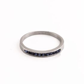 Anillo Carmín de Plata 925 Croma con Cristal Azul