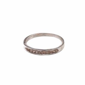 Anillo Carmín de Plata 925 Croma con Cristal Ambar
