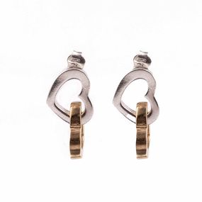 Aros Carmín de Plata con Baño Dorado