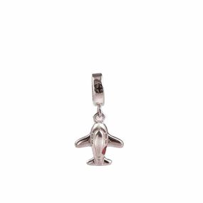 Charm Carmín Avión de Plata