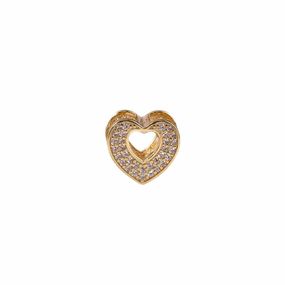 Charm Carmín de Corazon Dorado y Cubic