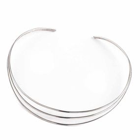 Collar Carmín de Plata 925 Alice Rigido 3 Lineas