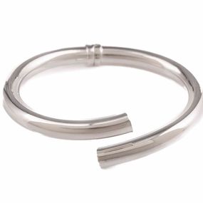 Pulsera Carmín Rígida Abierta de Plata