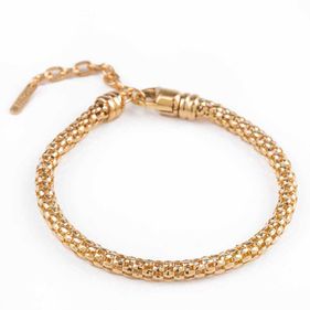 Pulsera Carmín de Plata con Baño Dorado y Cierre Mosquetón