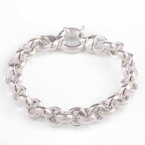 Pulsera de Plata 925 Circle Plateada con Cierre Marinero