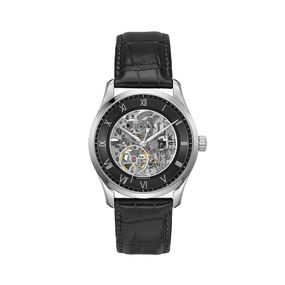 Reloj Boss Principle Skeleton 1514234 de Cuero Negro