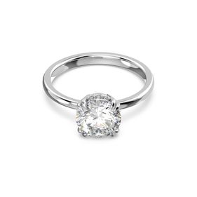 Anillo de Cóctel Swarovski Stilla, Talla Redonda, Blanco, Recubrimiento en Rodio