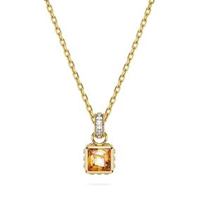 Colgante Swarovski Chroma, Talla Cuadrada, Amarillo, Recubrimiento Tono Oro