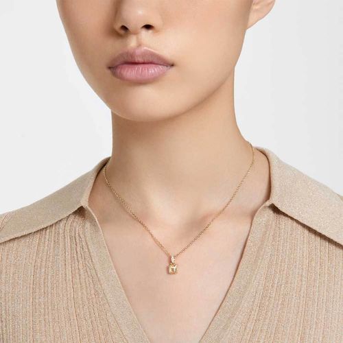 Colgante Swarovski Chroma, Talla Cuadrada, Amarillo, Recubrimiento Tono Oro