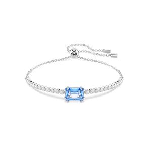 Pulsera Swarovski Matrix Tennis, Tallas Mixtas, Azul, Recubrimiento en Rodio