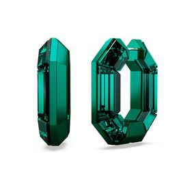 Pendientes de Aro Swarovski Lucent, Forma Octagonal, Pequeños, Verdes