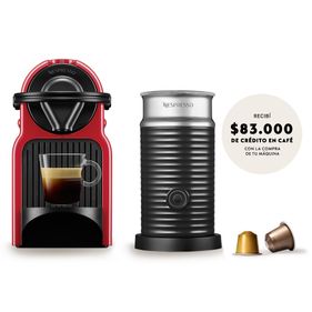 Cafetera Nespresso Inissia Roja + Aeroccino