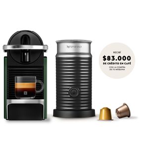 Cafetera Nespresso Pixie Verde + Aeroccino