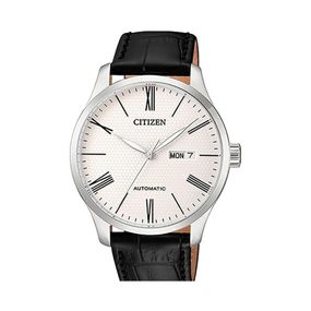 Reloj Citizen automático para hombre con correa de cuero negro CTNH835008A