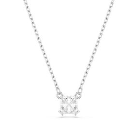 Colgante Swarovski Stilla, Talla cuadrada, Blanco, Recubrimiento en Baño de rodio