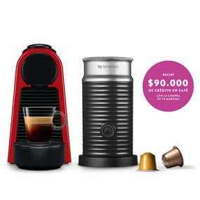 Cafetera Nespresso Essenza Mini D Roja + Aeroccino Espumador