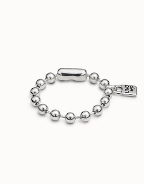 Pulsera de bolas bañada en plata de ley