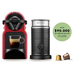 Cafetera Nespresso Inissia Roja + Aeroccino