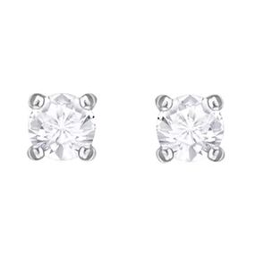 Aros Swarovski Attract Blanco Baño De Rodio.