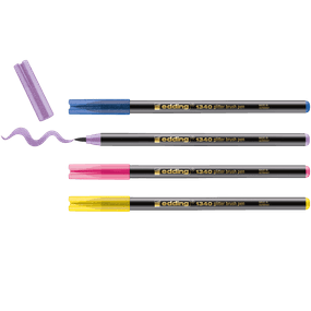 Set de 4 marcadores edding 1340 glitter | Punta Pincel Flexible