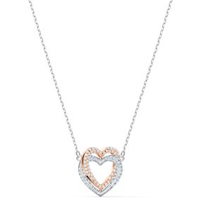 Collar Swarovski Infinity Heart Blanco -  Combinación de Acabados Metálicos
