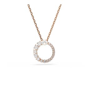 Colgante Matrix, Crystal Pearl, Talla redonda, Blanco, Recubrimiento Baño Tono oro rosa