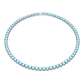 Collar Matrix Tennis, Talla redonda, Medio, Azul, Baño de rodio