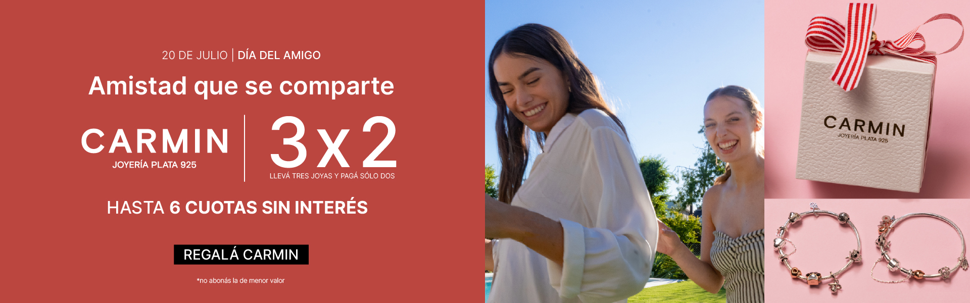 Aprovechá el 3x2 y regalá Carmín para este día del amigo 