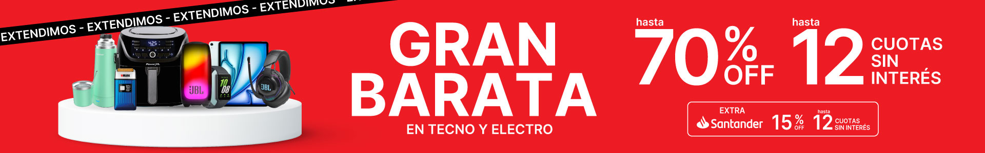 Desuentos de hasta 75% Off y 12 cuotas sin interés