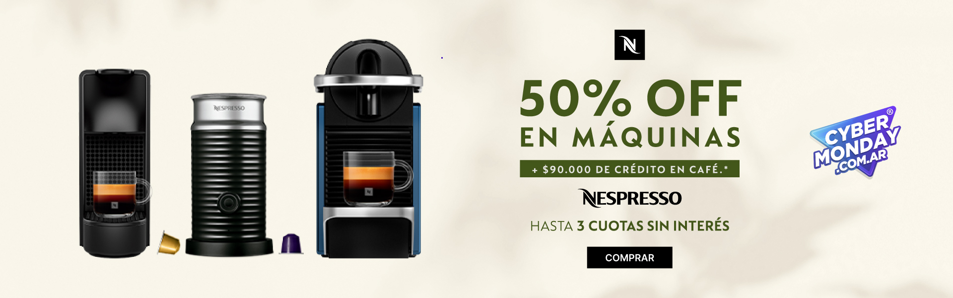 ¡Aprovechá 50% off de Nespresso en Cyber Monday!