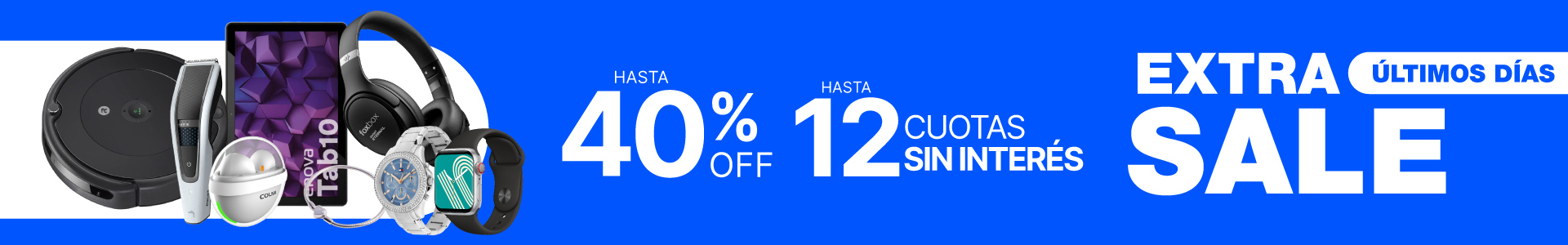 Extra Sale! Descuentos hasta 50% off y hasta 12 cuotas sin interés