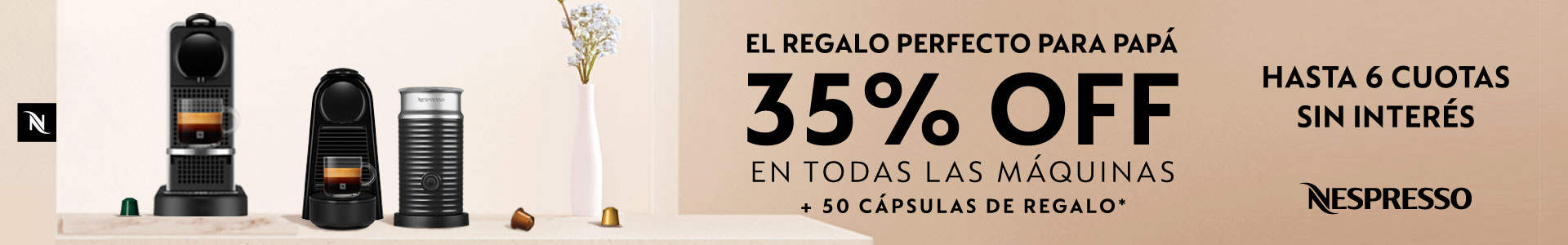 35% Off en TODAS las Máquinas Nespresso