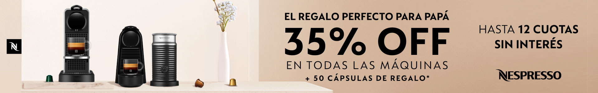 35% Off en TODAS las Máquinas Nespresso